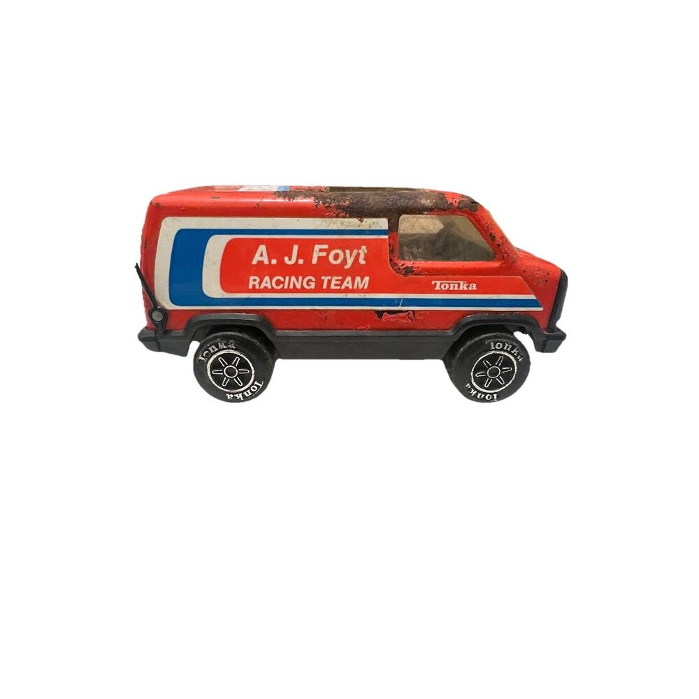 Vintage 1980’s Tonka A.J Foyt Racing Team Van Steel Pressed Steel Vehicle